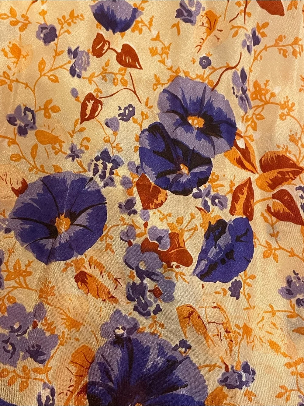 Vintage Oscar de la Renta 100% Silk Floral Scarf Japan Long Skinny Oblong